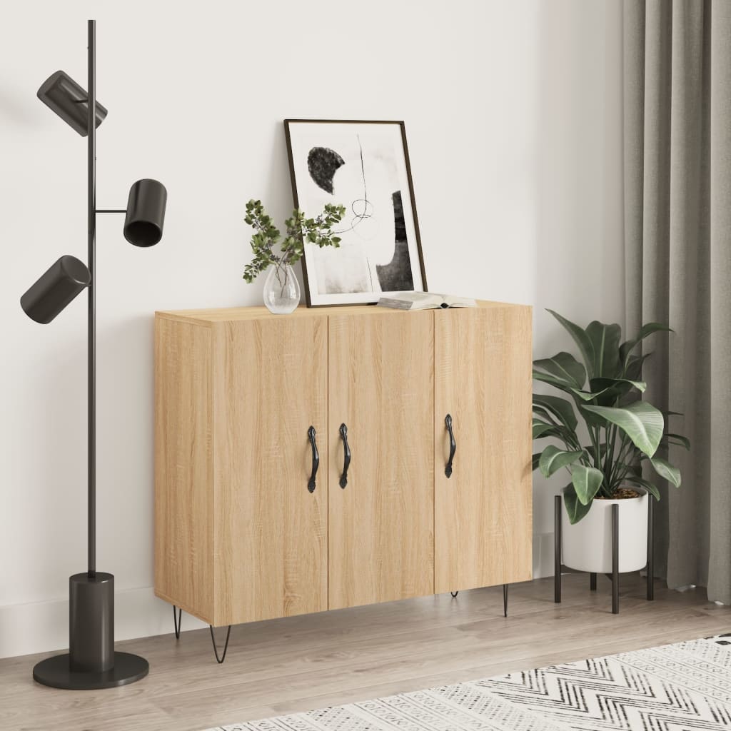 Sideboard Sonoma-Eiche 90X34X80 Cm Holzwerkstoff