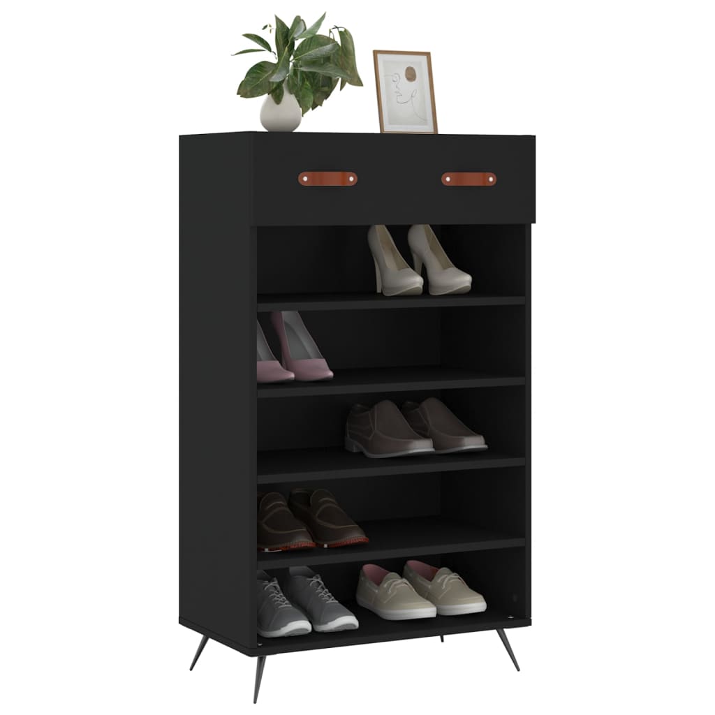 Schuhschrank 60X35X105 Cm Holzwerkstoff Schwarz