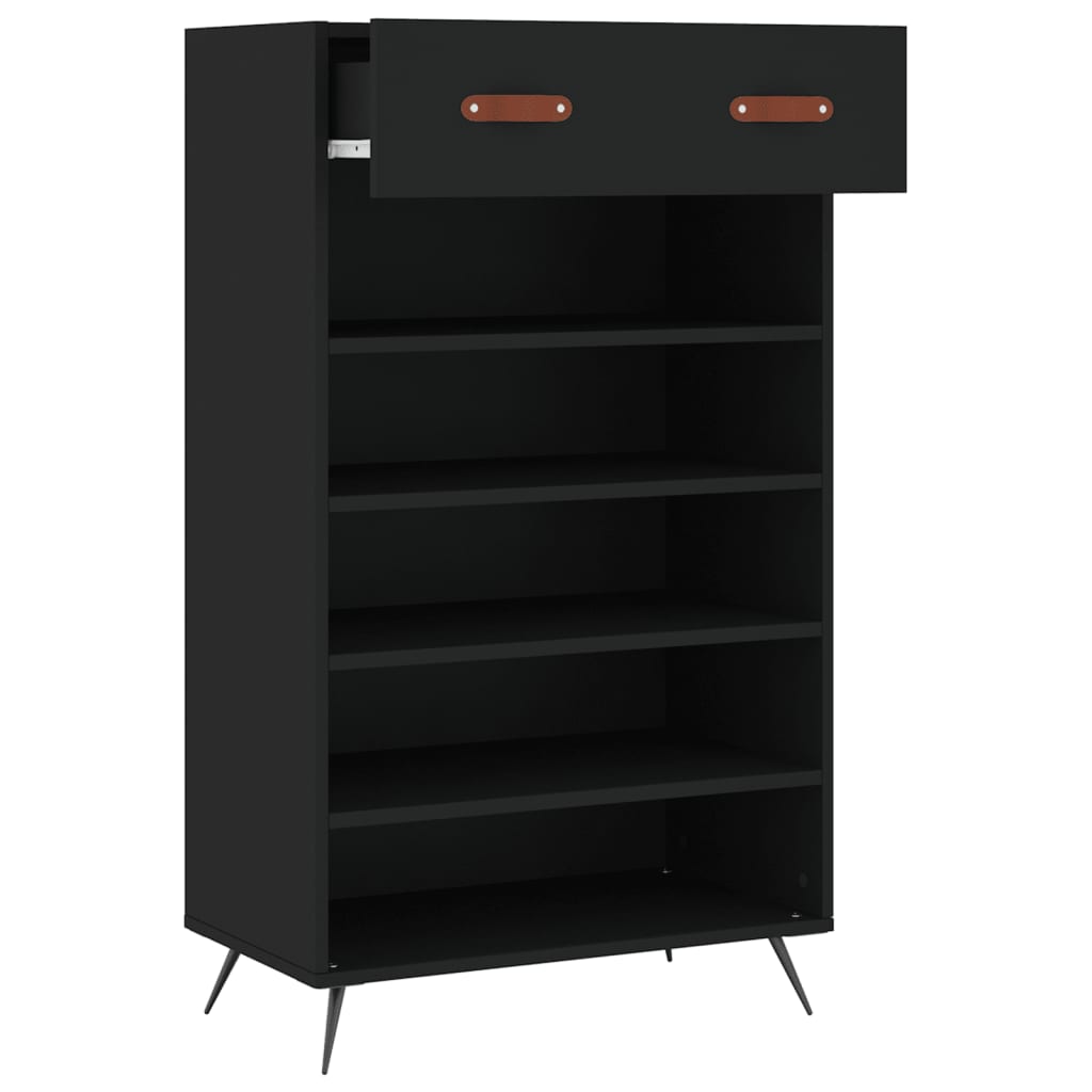 Schuhschrank 60X35X105 Cm Holzwerkstoff Schwarz