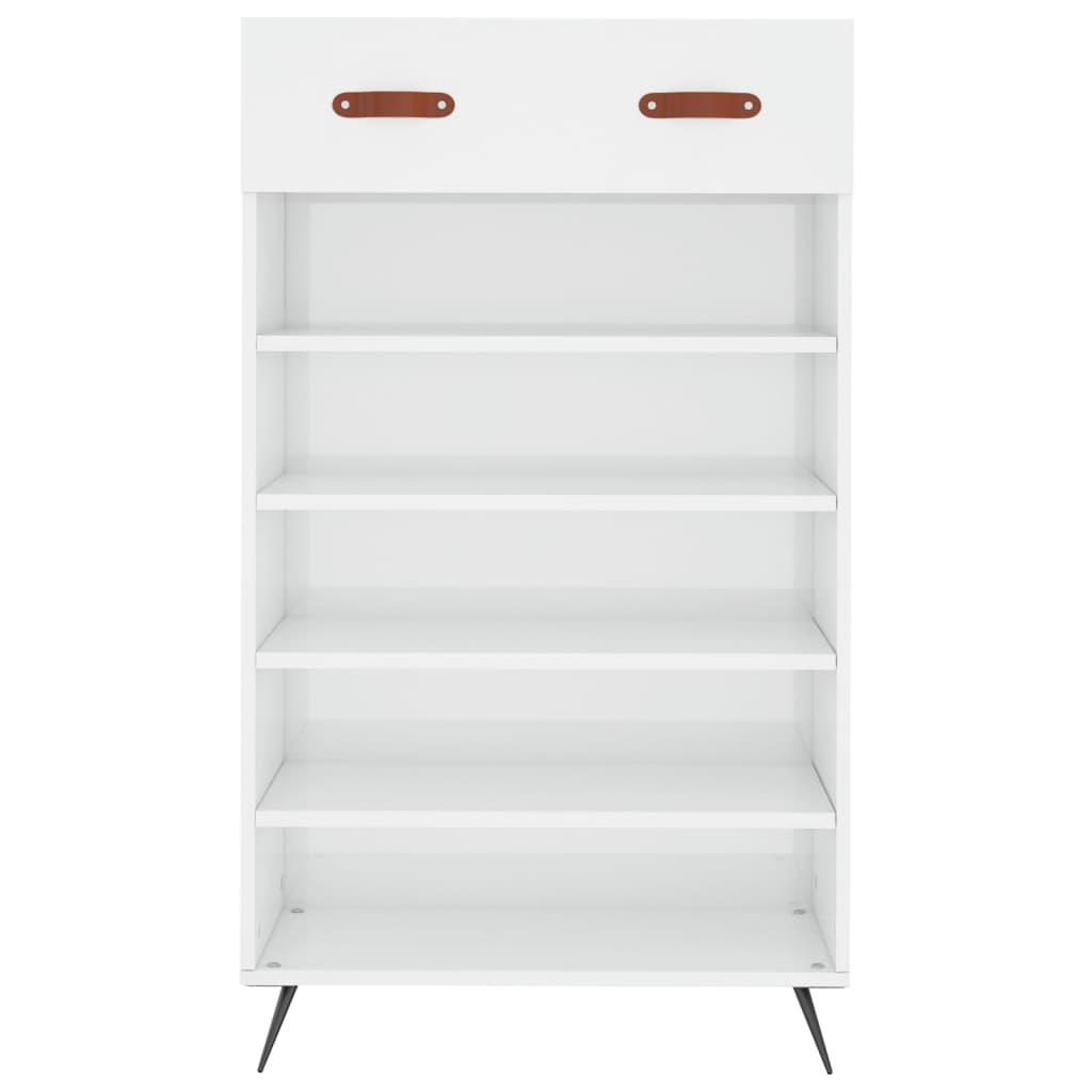 Schuhschrank 60X35X105 Cm Holzwerkstoff Hochglanz-Weiß