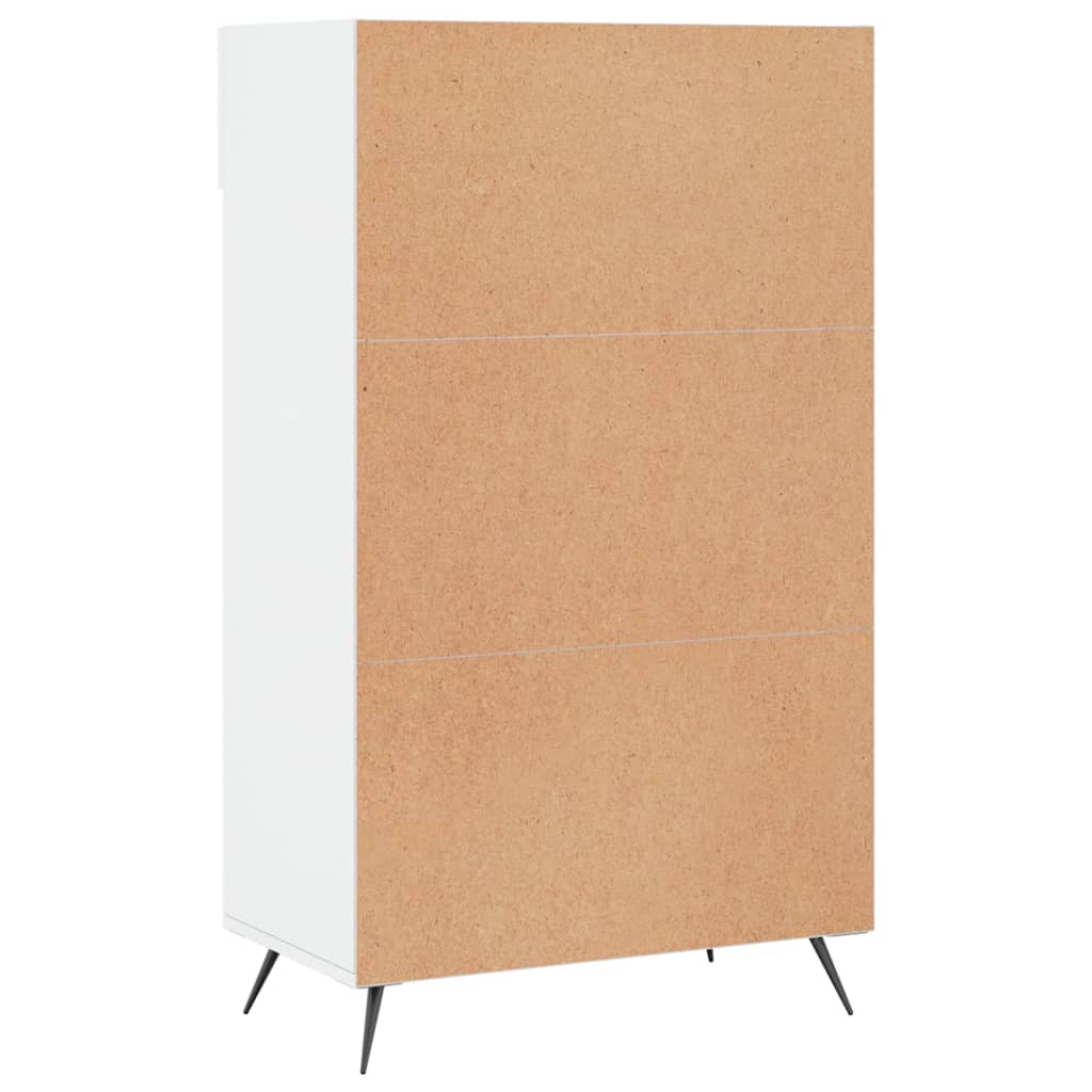 Schuhschrank 60X35X105 Cm Holzwerkstoff Hochglanz-Weiß