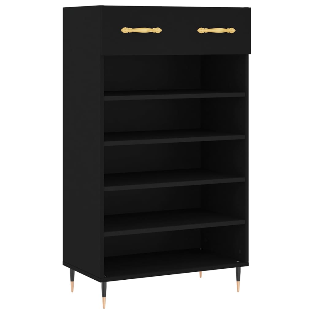 Schuhschrank 60X35X105 Cm Holzwerkstoff Schwarz