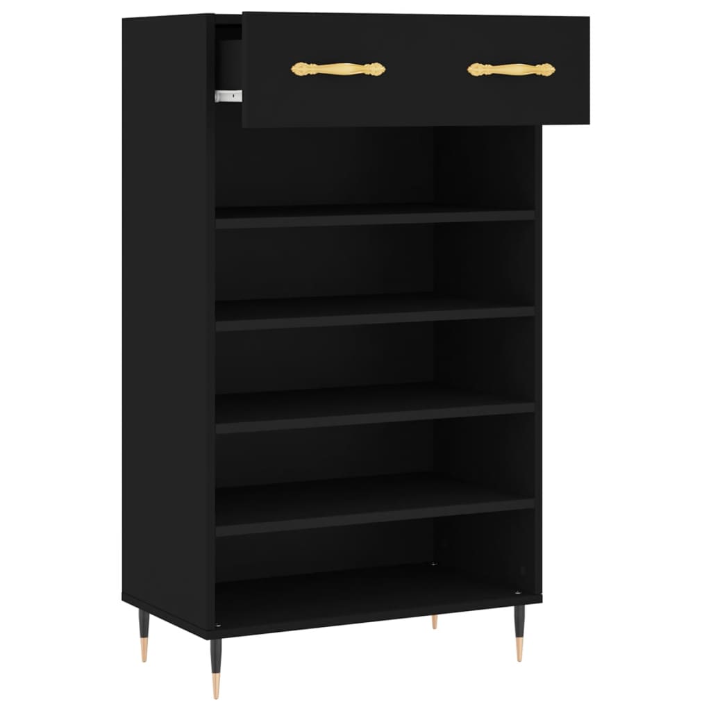 Schuhschrank 60X35X105 Cm Holzwerkstoff Schwarz