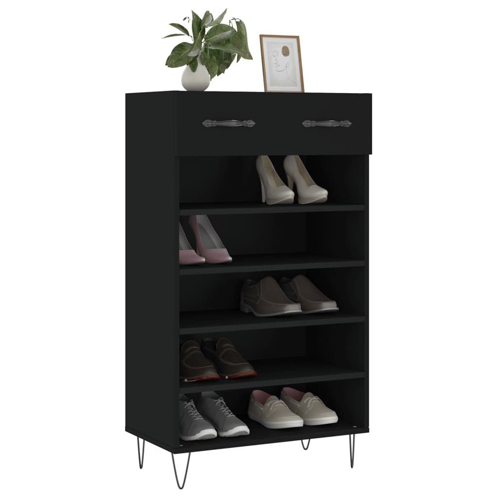 Schuhschrank 60X35X105 Cm Holzwerkstoff Schwarz