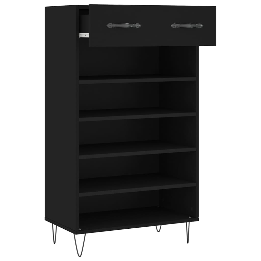 Schuhschrank 60X35X105 Cm Holzwerkstoff Schwarz