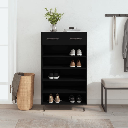 Schuhschrank 60X35X105 Cm Holzwerkstoff Schwarz