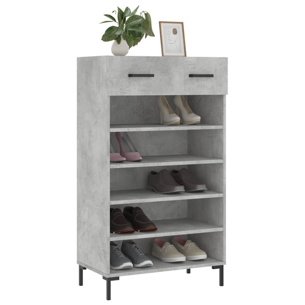 Schuhschrank 60X35X105 Cm Holzwerkstoff Betongrau