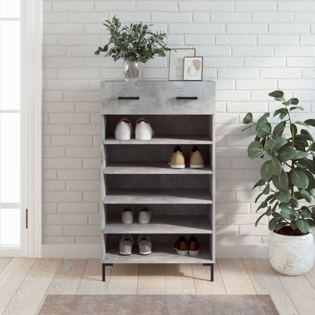 Schuhschrank 60X35X105 Cm Holzwerkstoff Betongrau