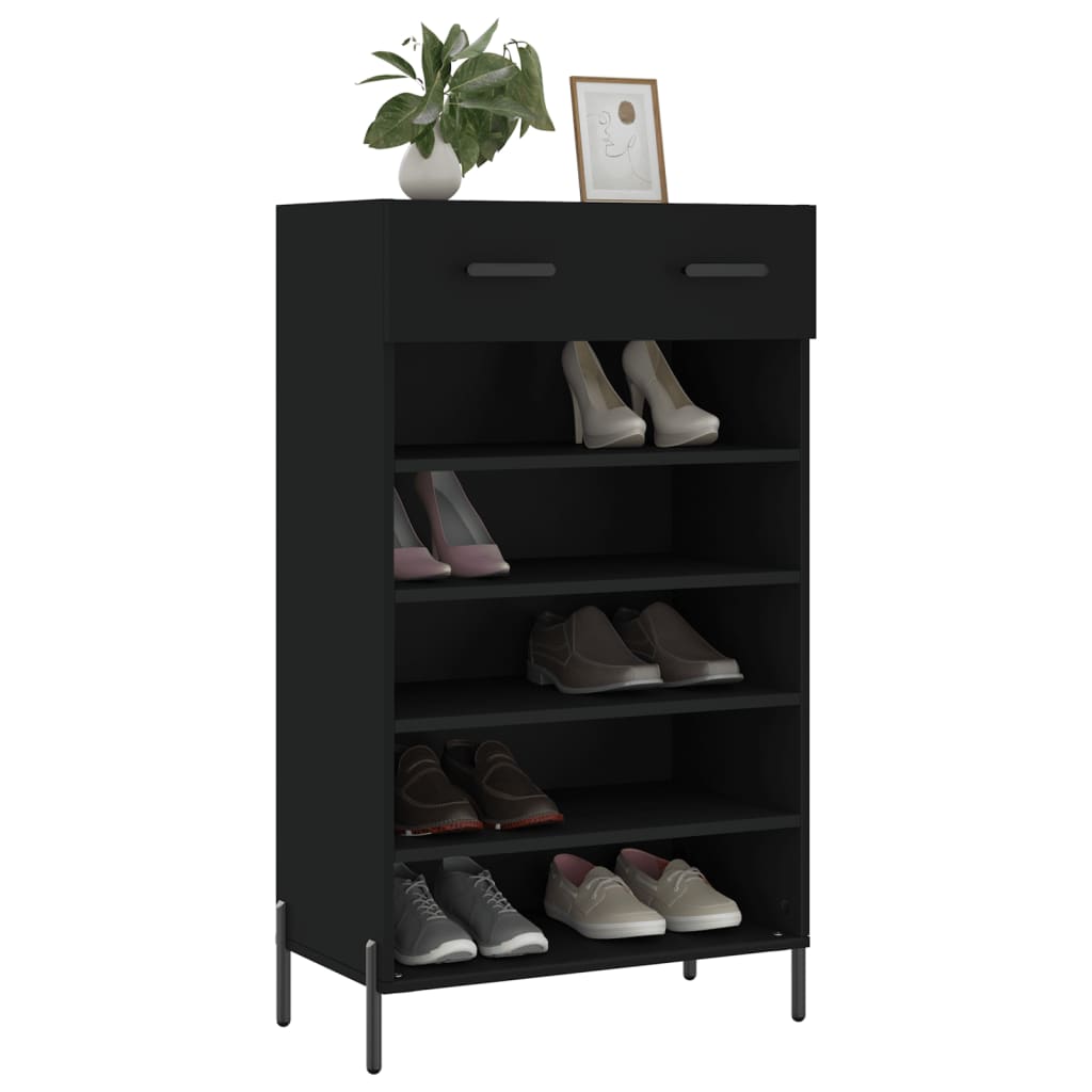 Schuhschrank 60X35X105 Cm Holzwerkstoff Schwarz