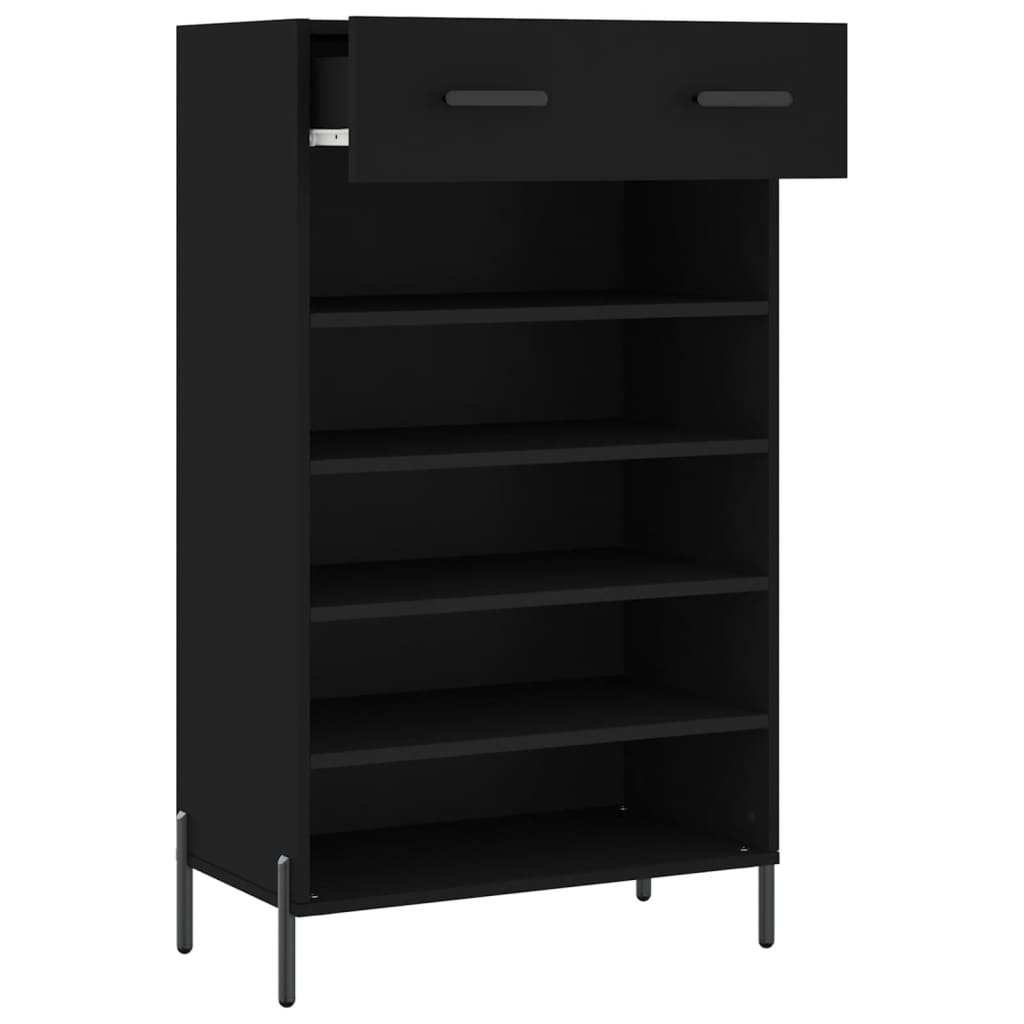 Schuhschrank 60X35X105 Cm Holzwerkstoff Schwarz