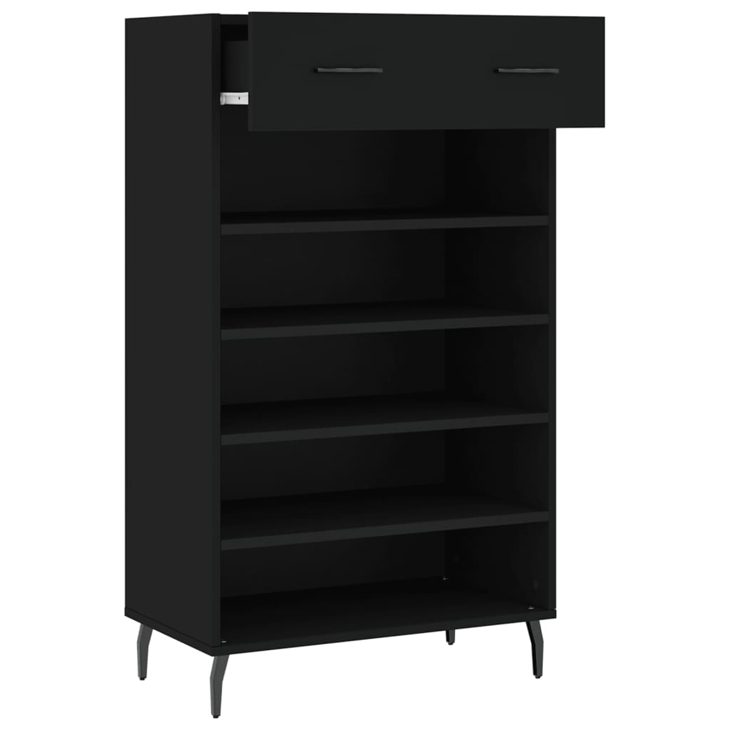 Schuhschrank 60X35X105 Cm Holzwerkstoff Schwarz