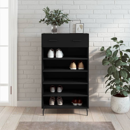 Schuhschrank 60X35X105 Cm Holzwerkstoff Schwarz