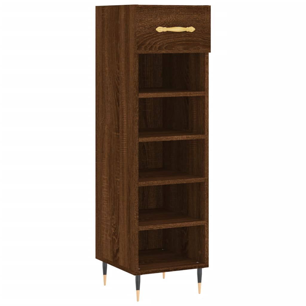 Schuhschrank Braun Eichen-Optik 30X35X105 Cm Holzwerkstoff Braune Eiche