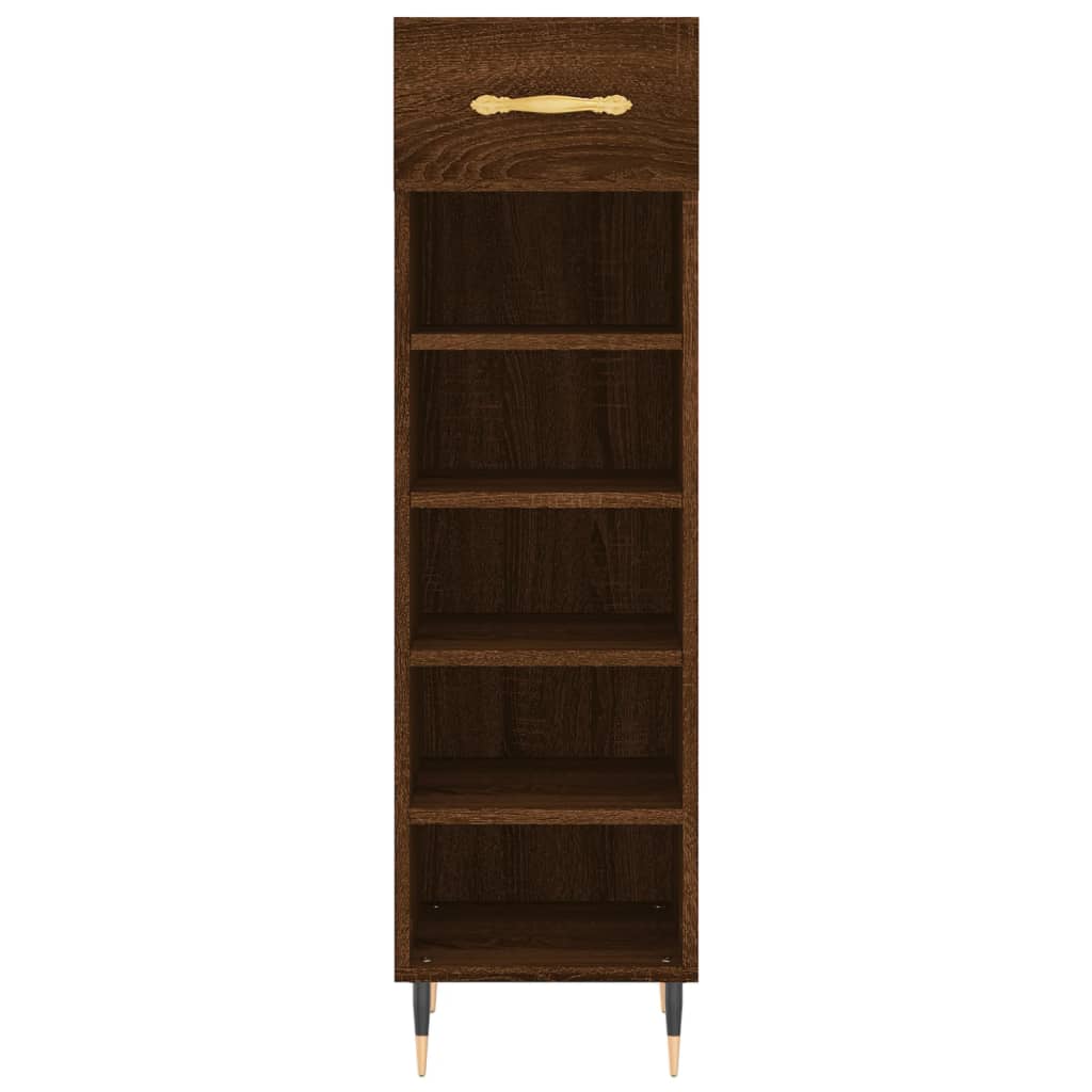 Schuhschrank Braun Eichen-Optik 30X35X105 Cm Holzwerkstoff Braune Eiche