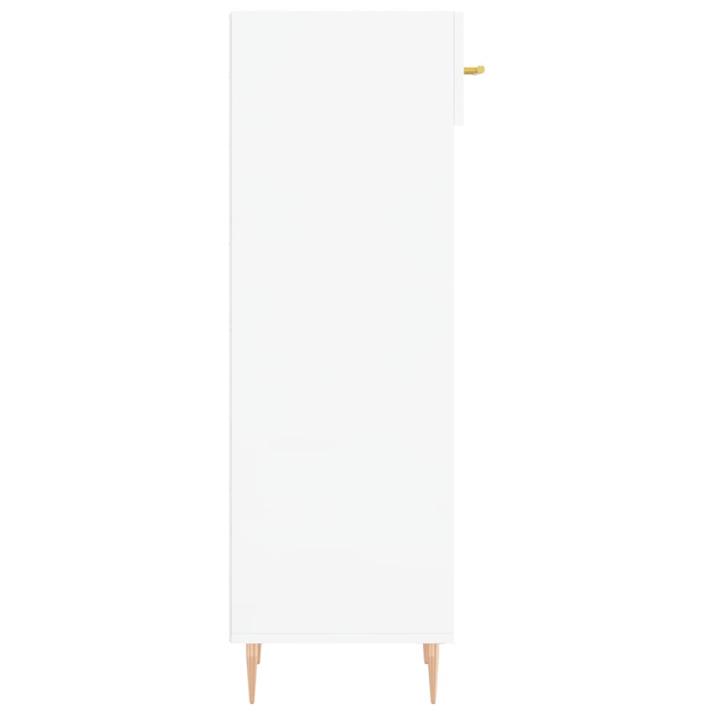 Schuhschrank 30X35X105 Cm Holzwerkstoff Hochglanz-Weiß