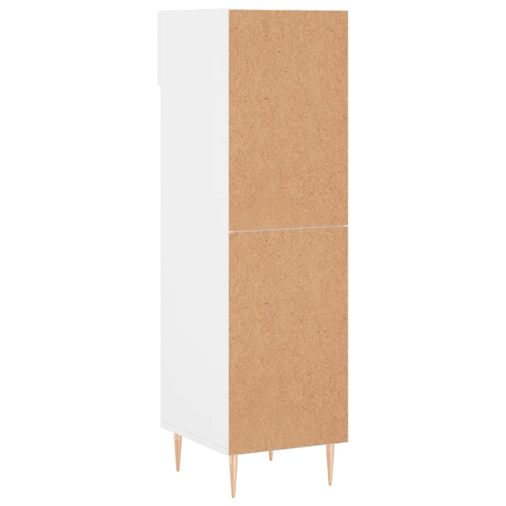 Schuhschrank 30X35X105 Cm Holzwerkstoff Hochglanz-Weiß
