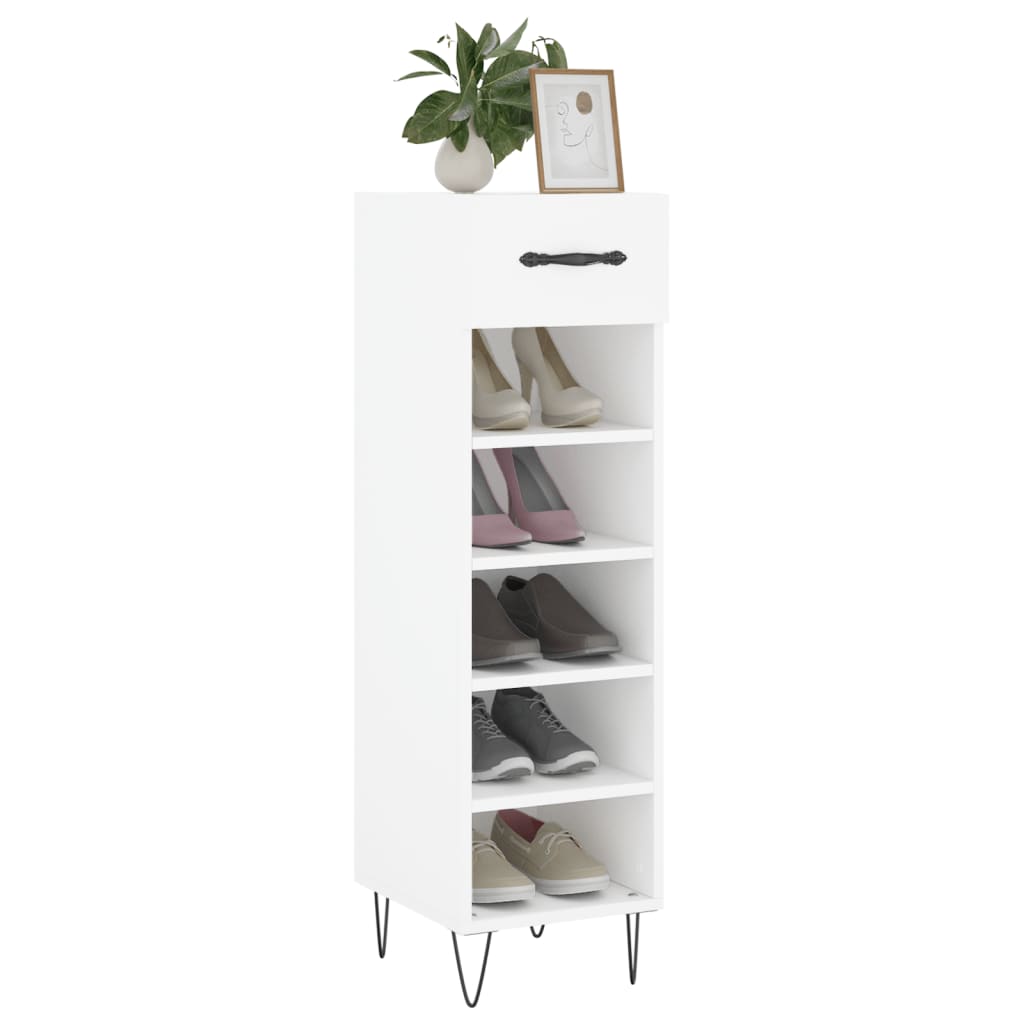 Schuhschrank 30X35X105 Cm Holzwerkstoff Weiß