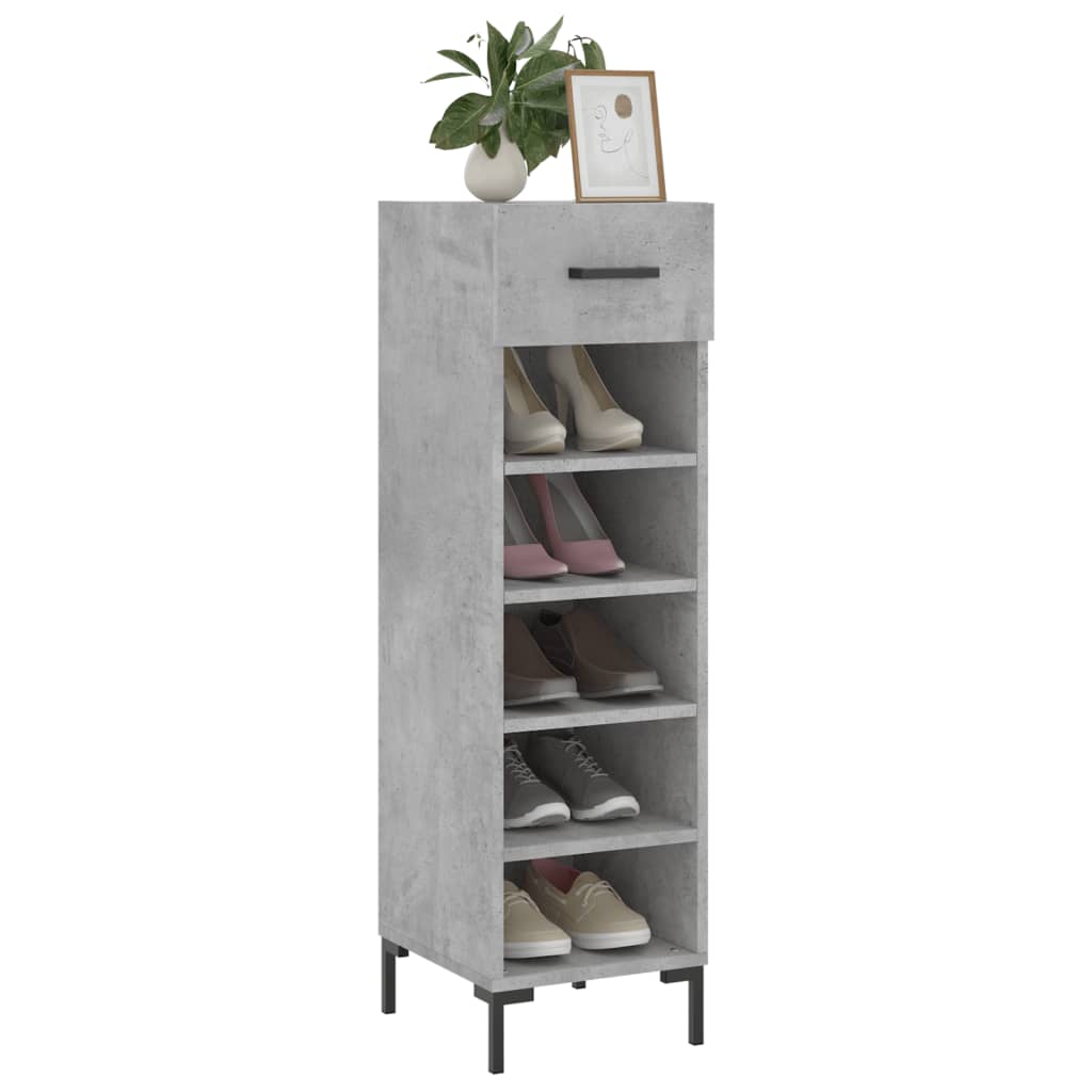 Schuhschrank 30X35X105 Cm Holzwerkstoff Betongrau