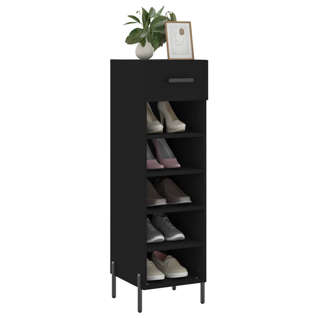 Schuhschrank 30X35X105 Cm Holzwerkstoff Schwarz