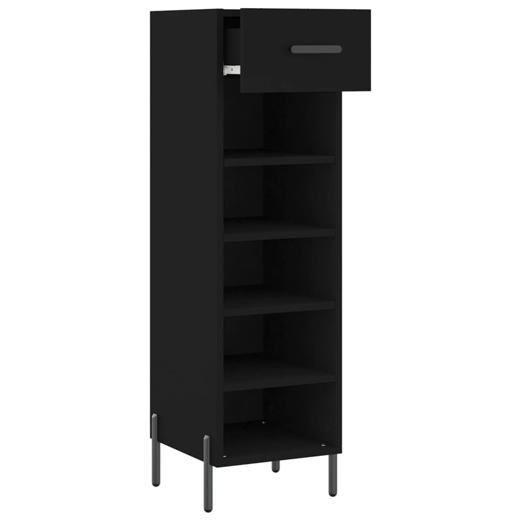 Schuhschrank 30X35X105 Cm Holzwerkstoff Schwarz