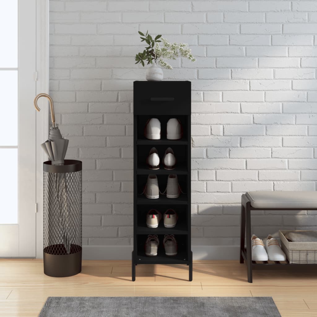Schuhschrank 30X35X105 Cm Holzwerkstoff Schwarz