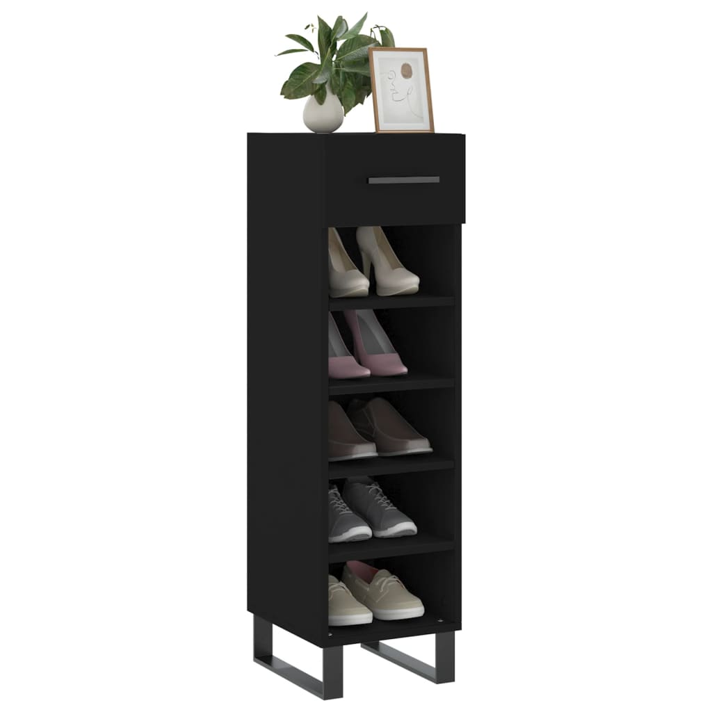 Schuhschrank 30X35X105 Cm Holzwerkstoff Schwarz