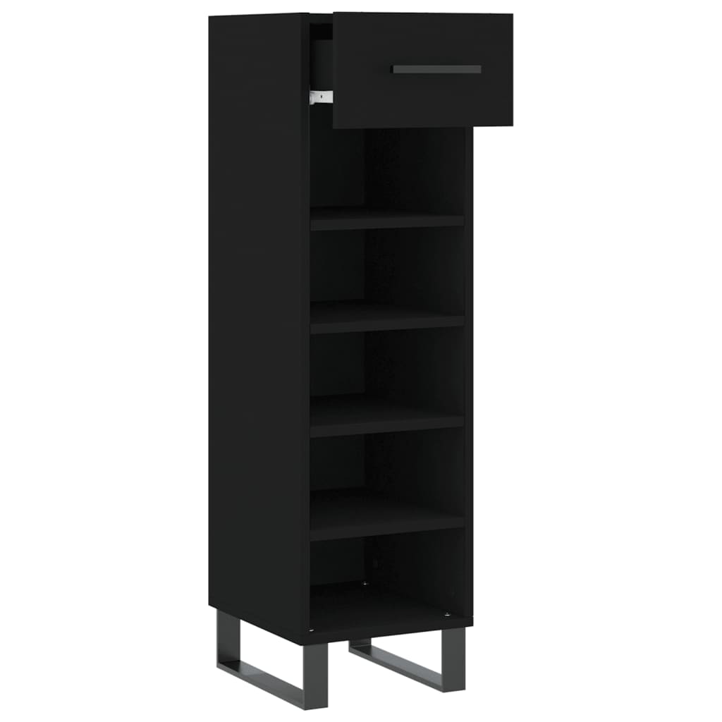 Schuhschrank 30X35X105 Cm Holzwerkstoff Schwarz