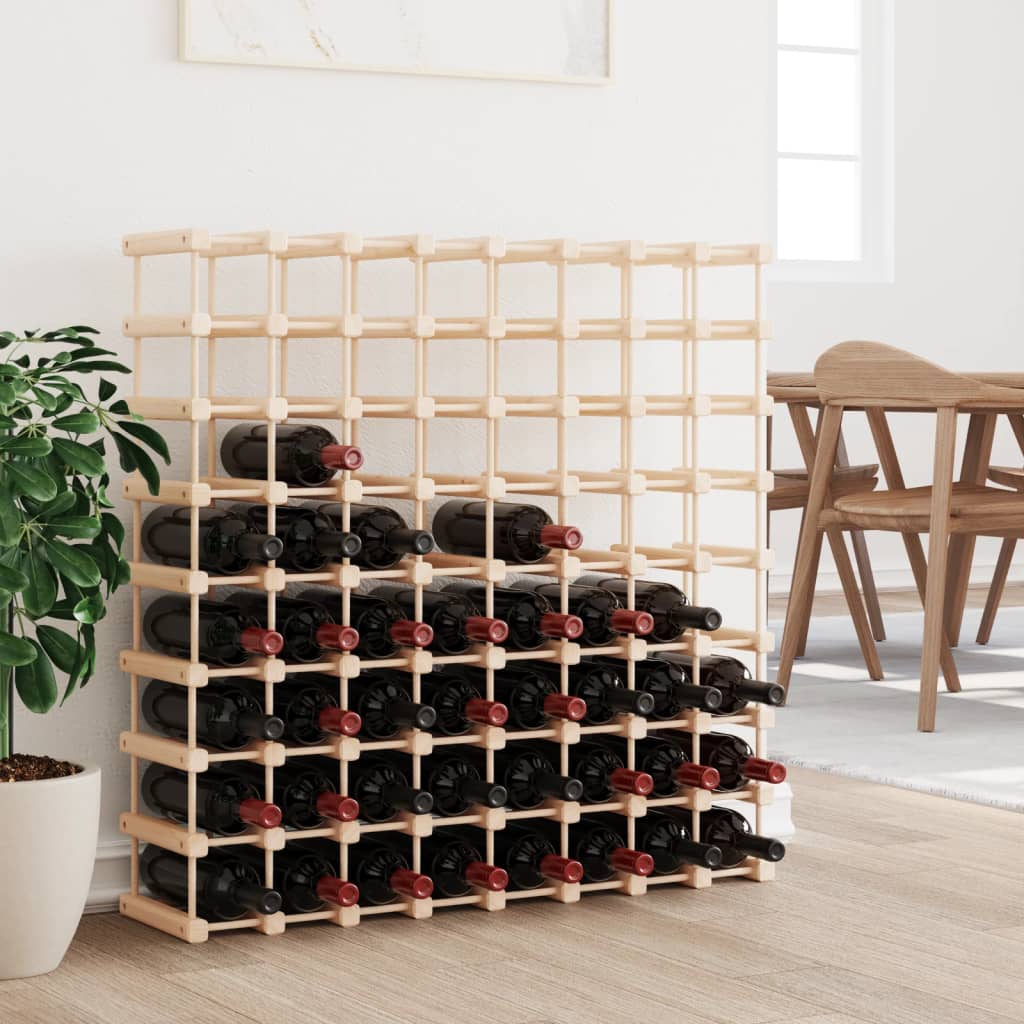Weinregal Für 72 Flaschen 90,5X23X90,5 Cm Massivholz Kiefer