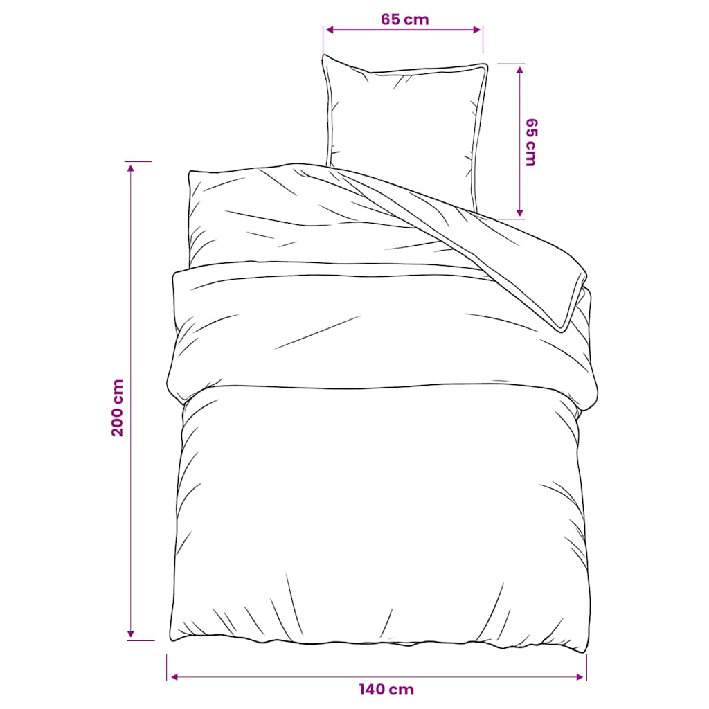 Bettwäsche-Set 140X200 Cm Baumwolle Weiß Und Braun