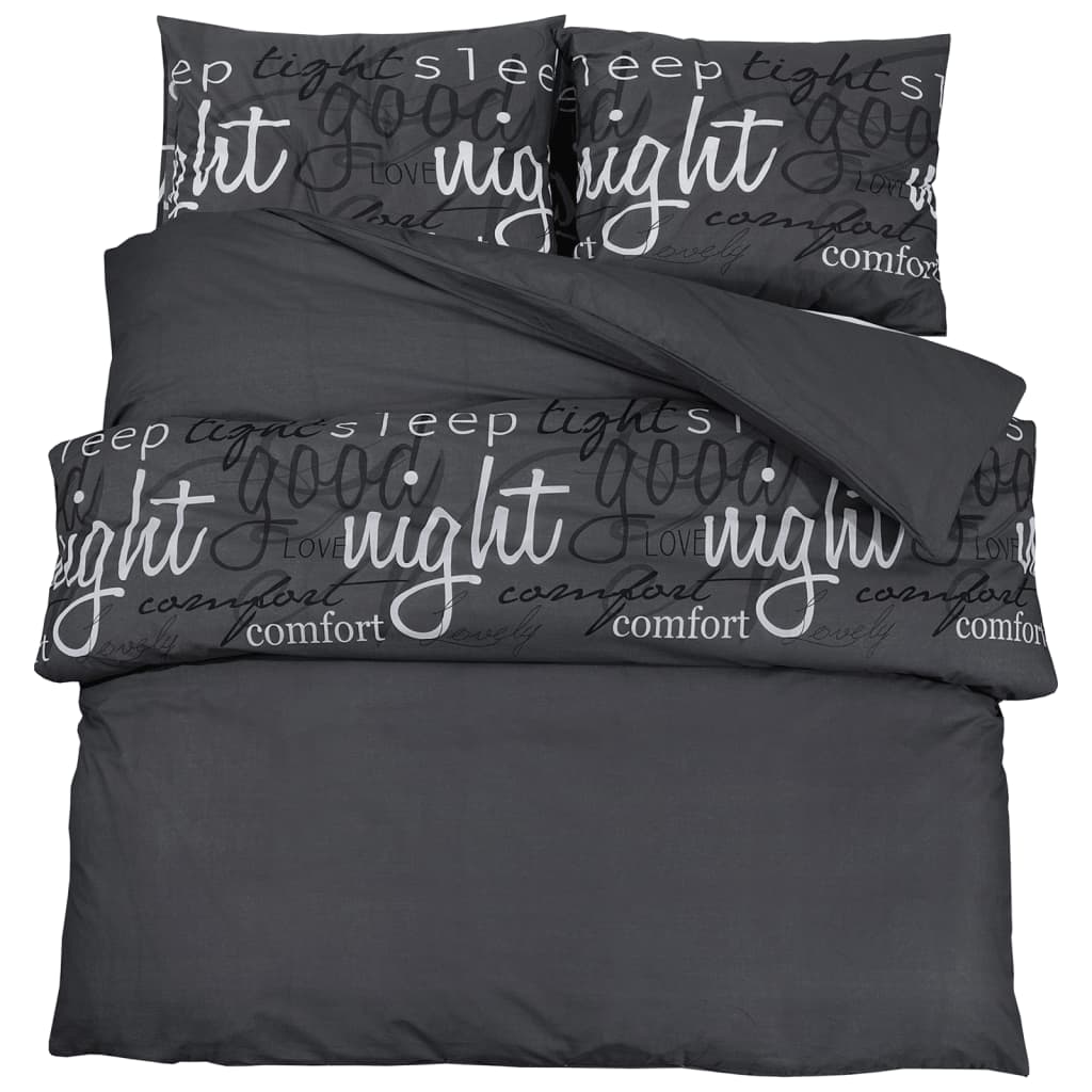 Bettwäsche-Set Schwarz 260X240 Cm Baumwolle Schwarz Und Weiß