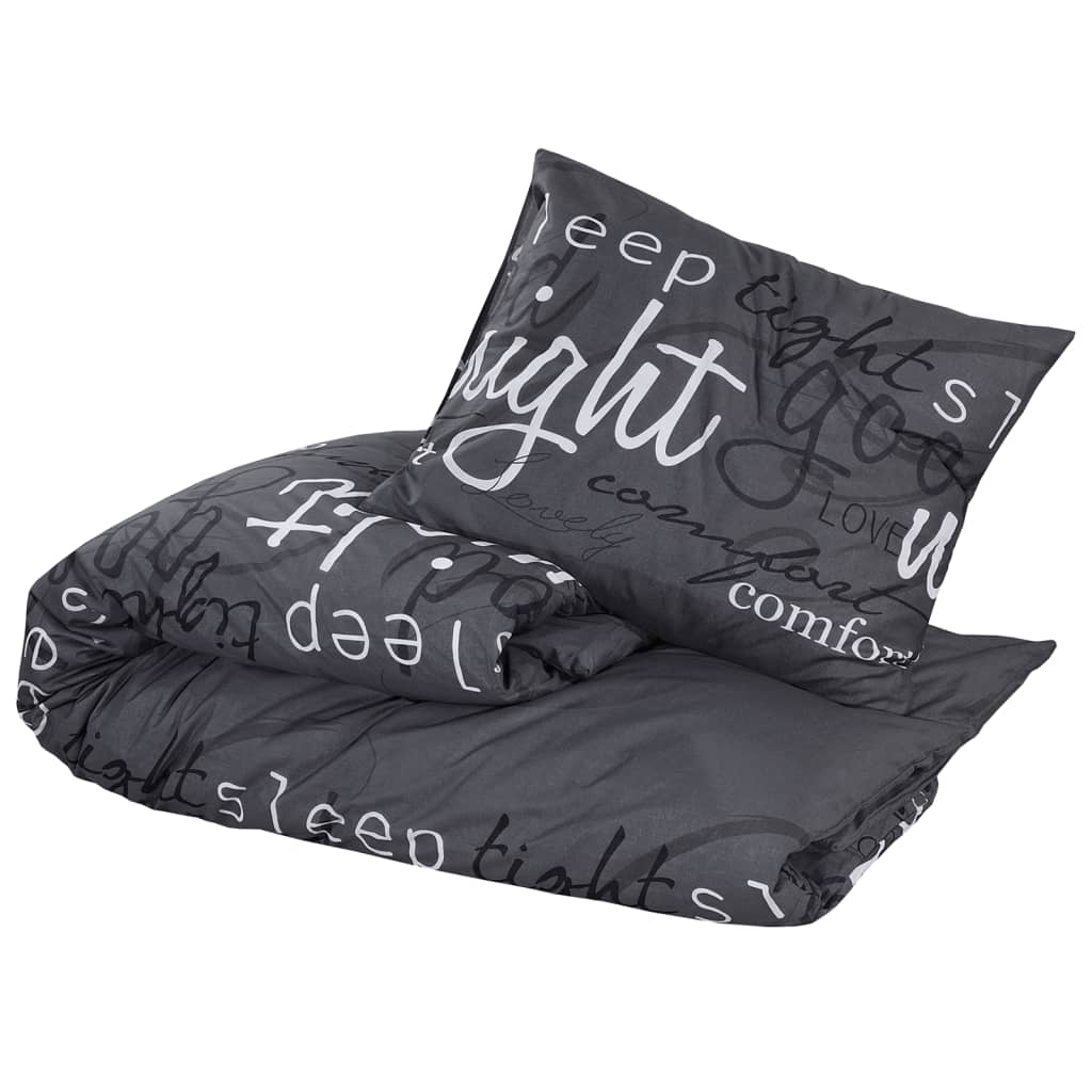 Bettwäsche-Set Schwarz 260X240 Cm Baumwolle Schwarz Und Weiß