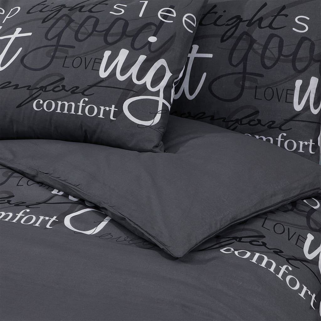 Bettwäsche-Set Schwarz 260X240 Cm Baumwolle Schwarz Und Weiß
