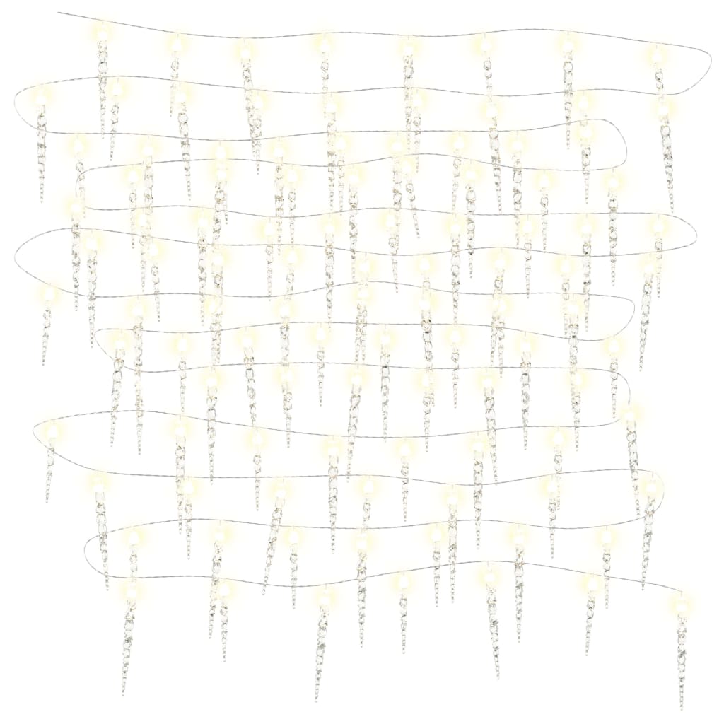 Weihnachts-Eiszapfen-Licht 100 Leds 10 M Acryl Pvc Warmweiß