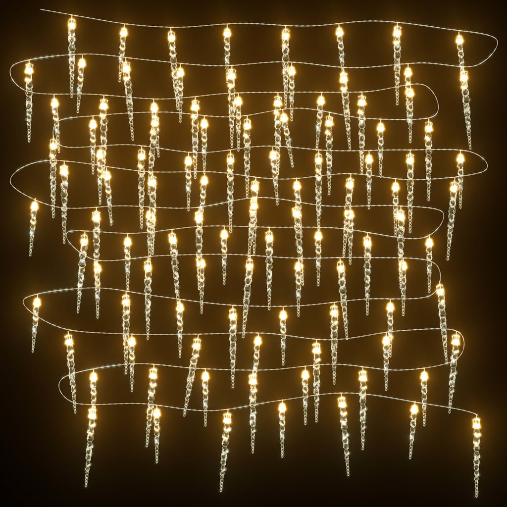 Weihnachts-Eiszapfen-Licht 100 Leds 10 M Acryl Pvc Warmweiß
