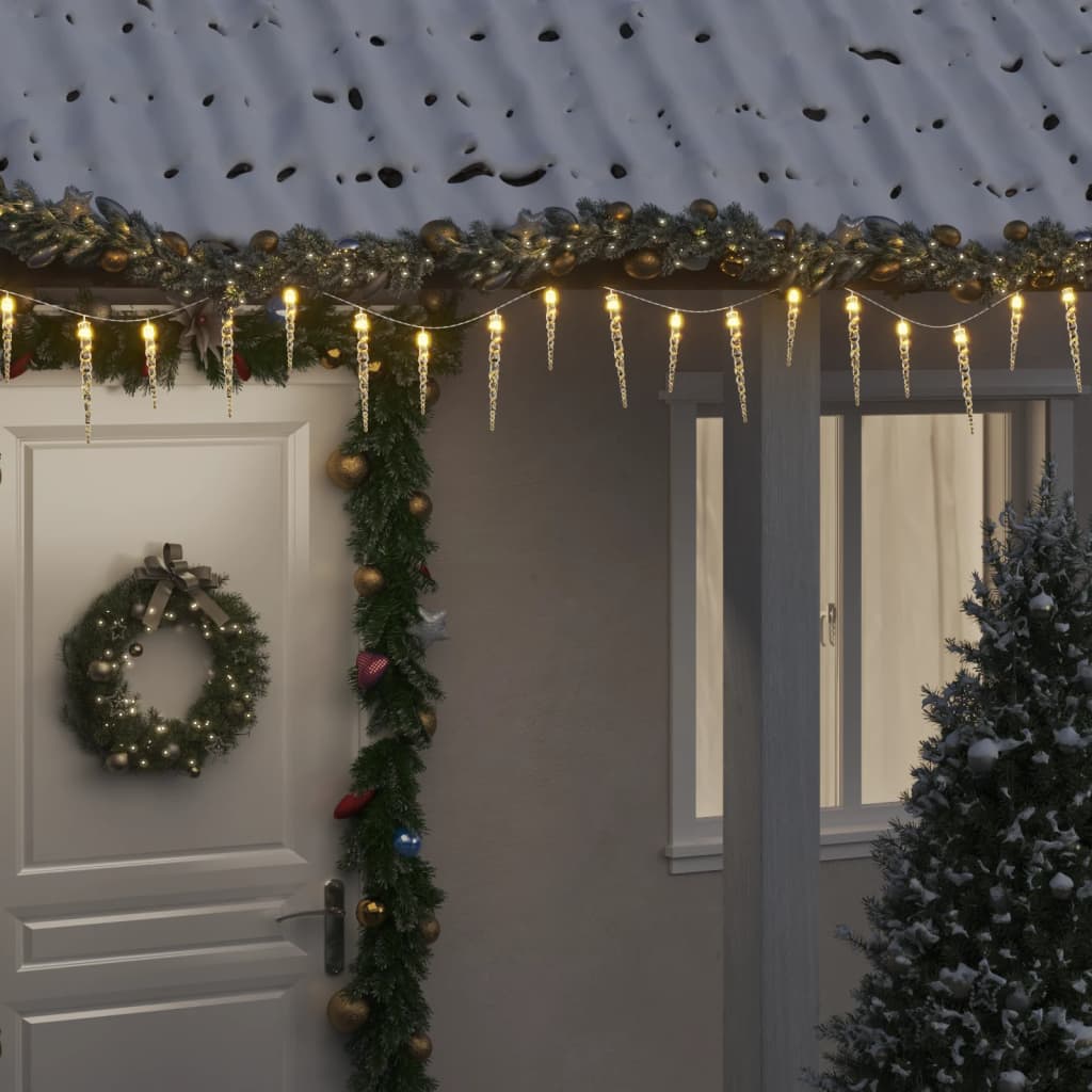 Weihnachts-Eiszapfen-Licht 100 Leds 10 M Acryl Pvc Warmweiß