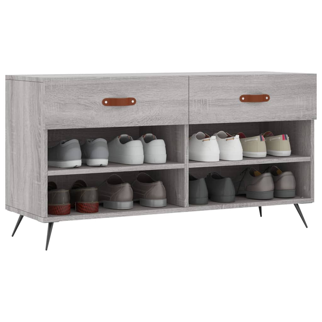 Schuhbank 102X35X55 Cm Holzwerkstoff Grau Sonoma