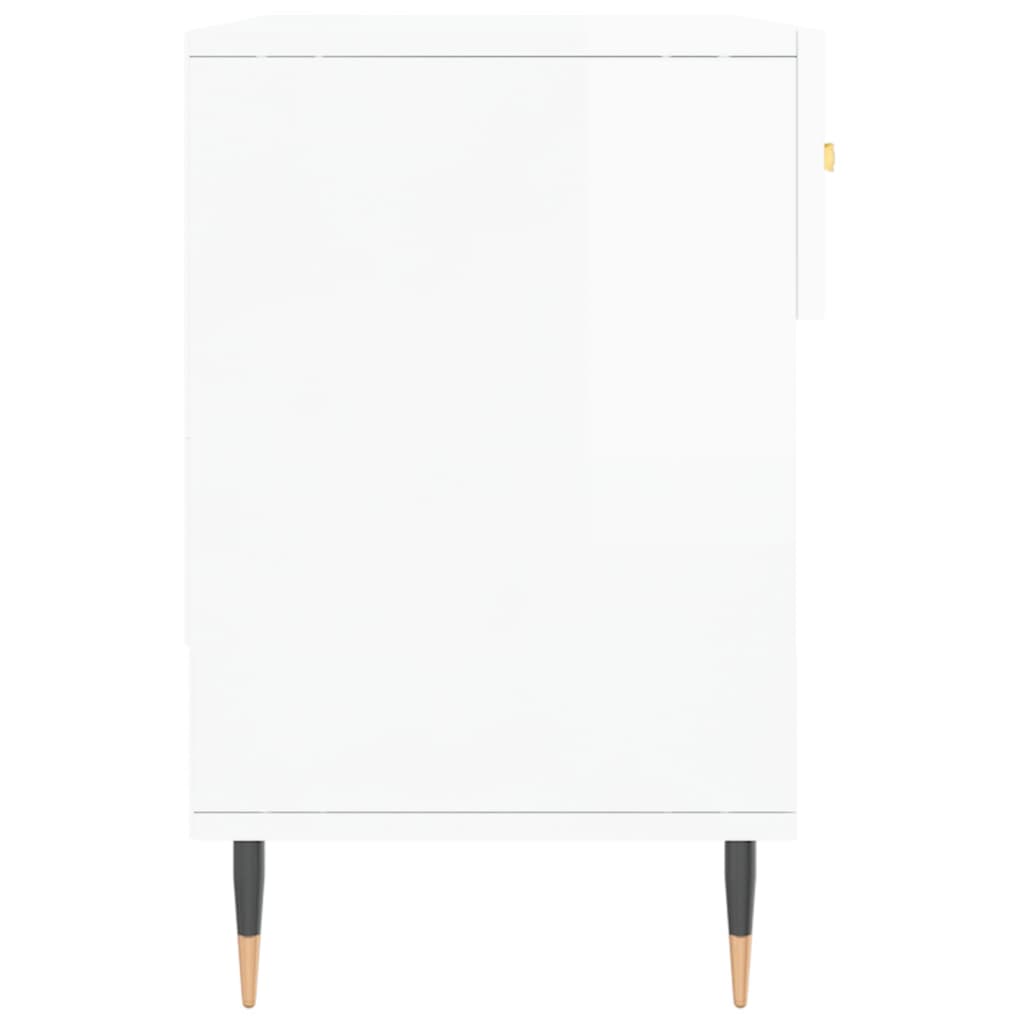Schuhbank 102X35X55 Cm Holzwerkstoff Hochglanz-Weiß