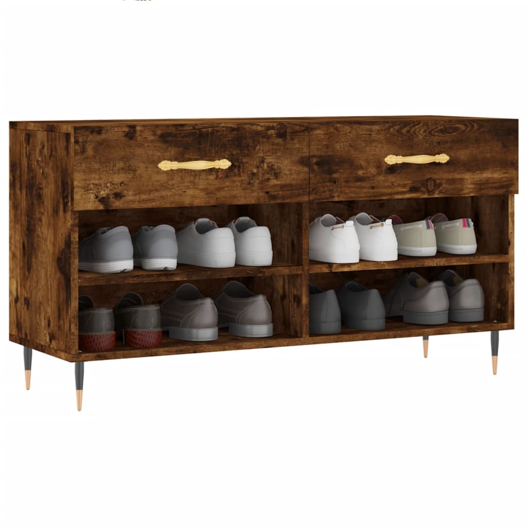 Schuhbank 102X35X55 Cm Holzwerkstoff Räuchereiche