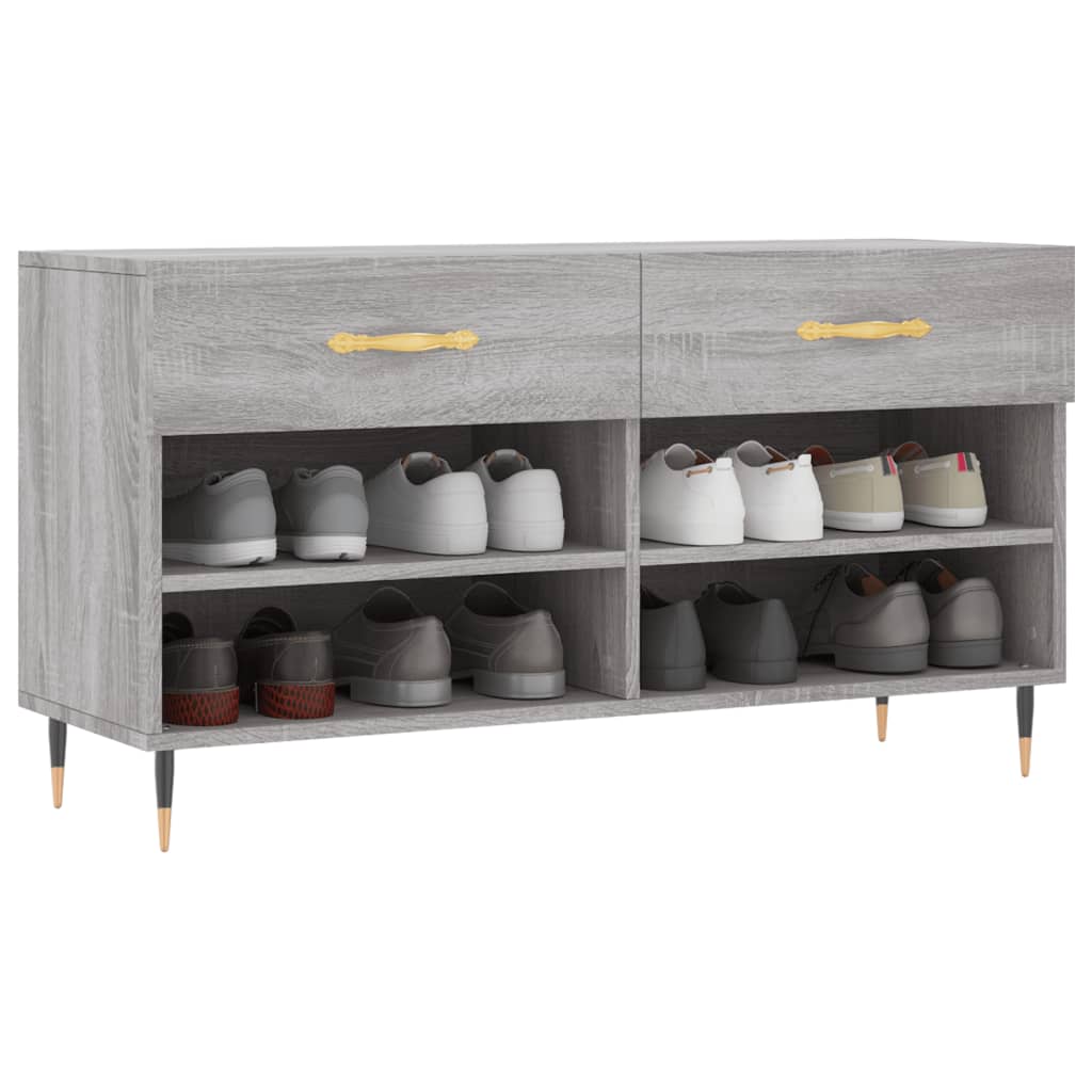 Schuhbank 102X35X55 Cm Holzwerkstoff Grau Sonoma