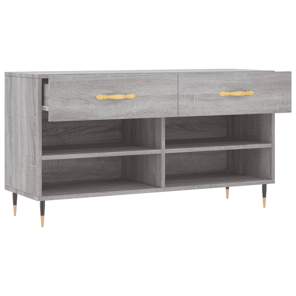 Schuhbank 102X35X55 Cm Holzwerkstoff Grau Sonoma