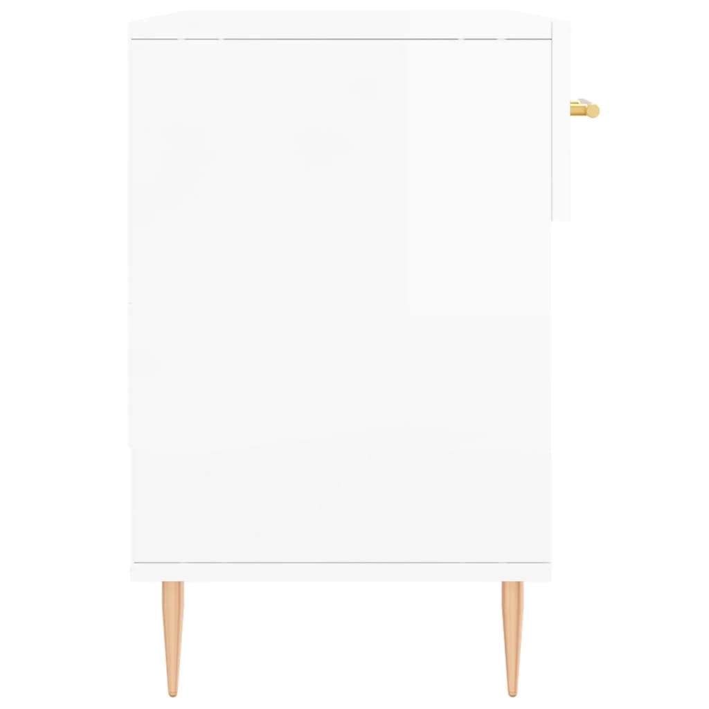 Schuhbank 102X35X55 Cm Holzwerkstoff Hochglanz-Weiß