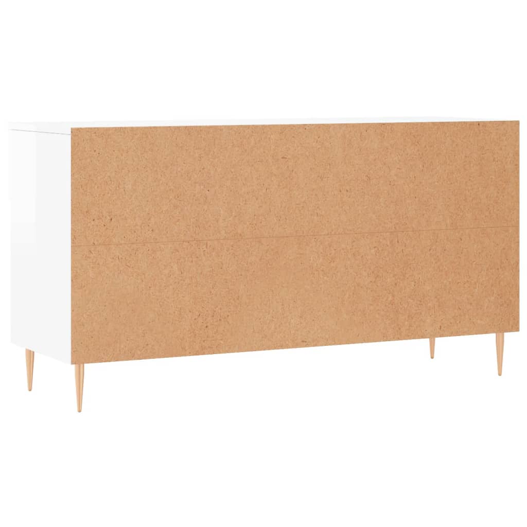Schuhbank 102X35X55 Cm Holzwerkstoff Hochglanz-Weiß