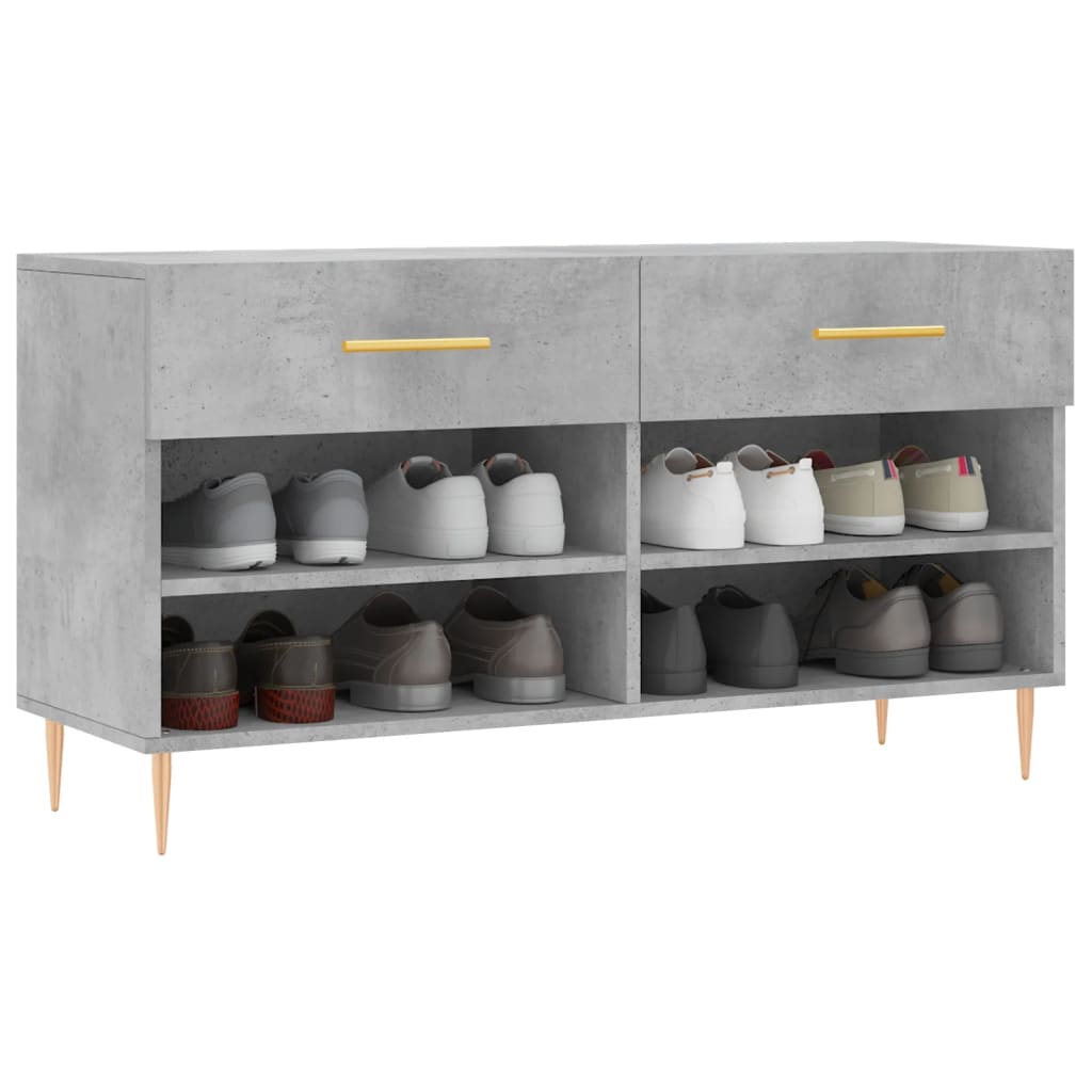 Schuhbank 102X35X55 Cm Holzwerkstoff Betongrau