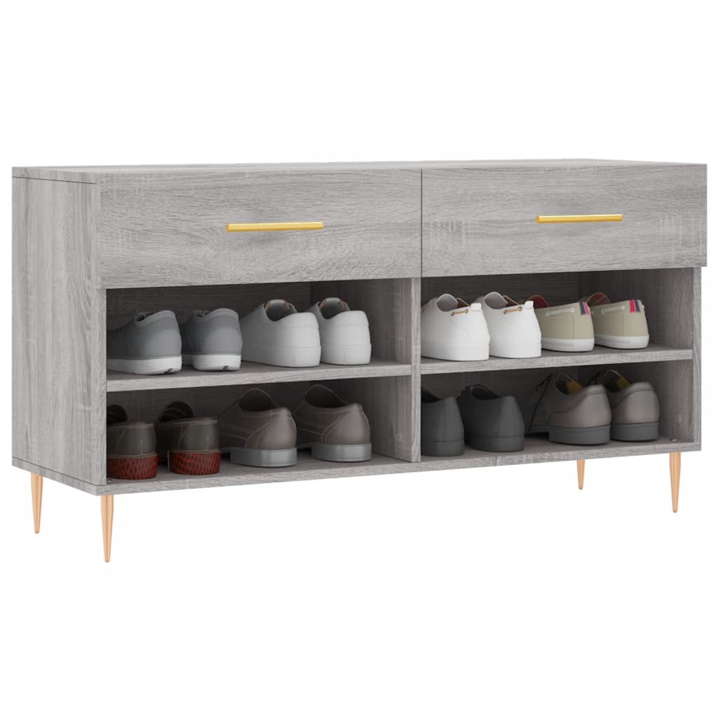 Schuhbank 102X35X55 Cm Holzwerkstoff Grau Sonoma