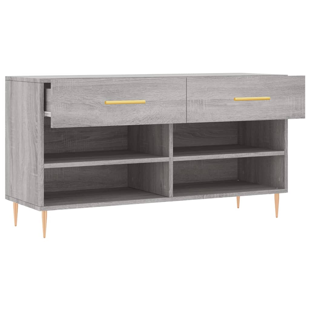 Schuhbank 102X35X55 Cm Holzwerkstoff Grau Sonoma
