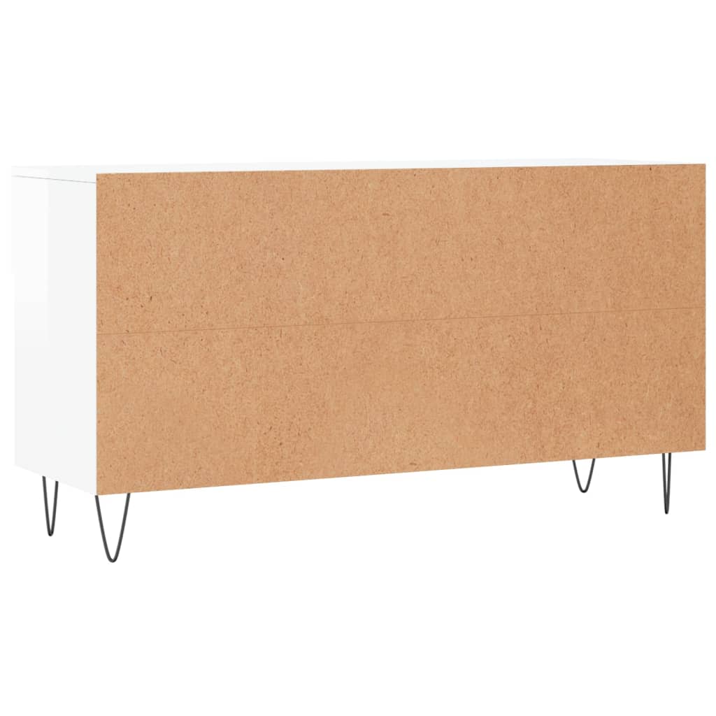 Schuhbank 102X35X55 Cm Holzwerkstoff Hochglanz-Weiß