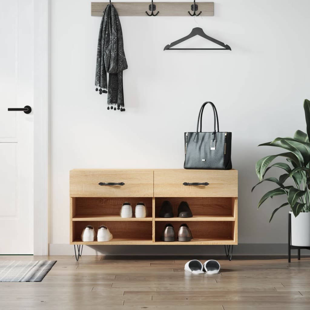 Schuhbank Sonoma-Eiche 102X35X55 Cm Holzwerkstoff Sonoma Eiche
