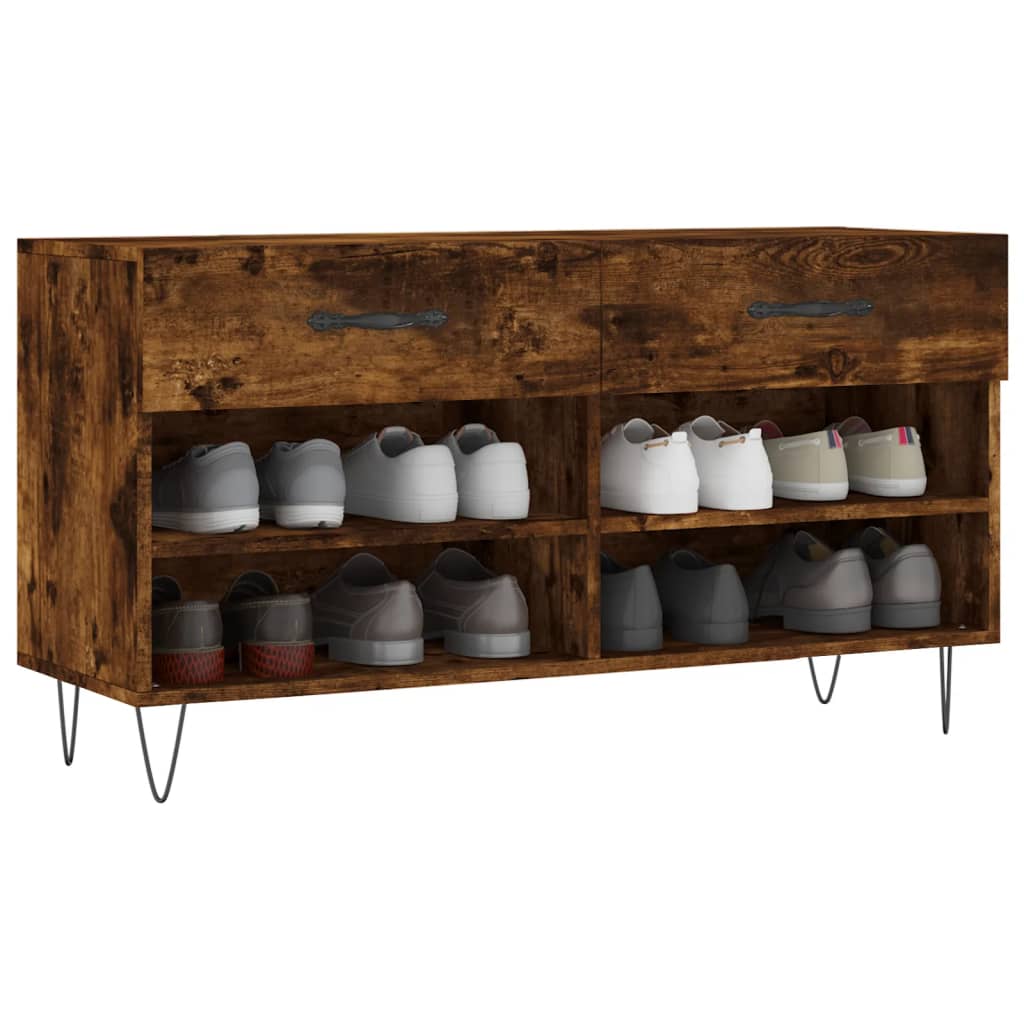 Schuhbank 102X35X55 Cm Holzwerkstoff Räuchereiche