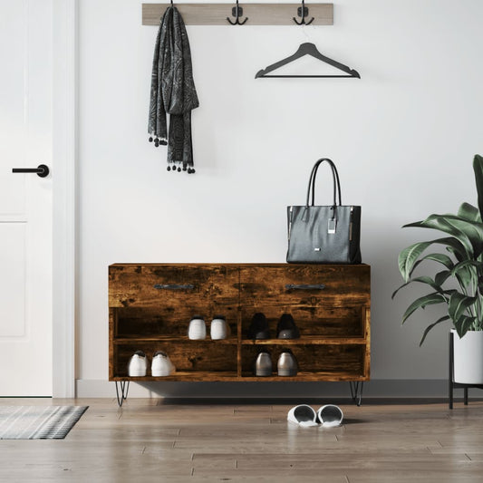 Schuhbank 102X35X55 Cm Holzwerkstoff Räuchereiche