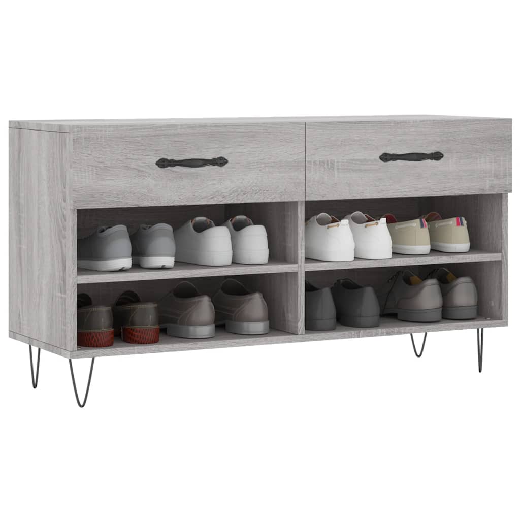 Schuhbank 102X35X55 Cm Holzwerkstoff Grau Sonoma